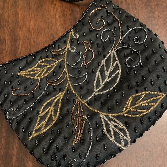 Beaded Evening Party Special Event Black Crossbody - Picture 2 of 4